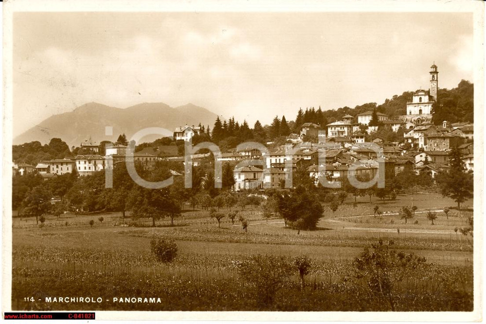 Cartolina originale da collezione 1936 MARCHIROLO (VA) Panorama FP VG 1