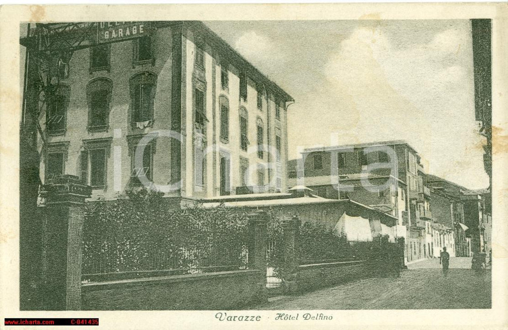 Cartolina originale da collezione 1927 VARAZZE SV Hotel DELFINO  Cartolina postale animata 1