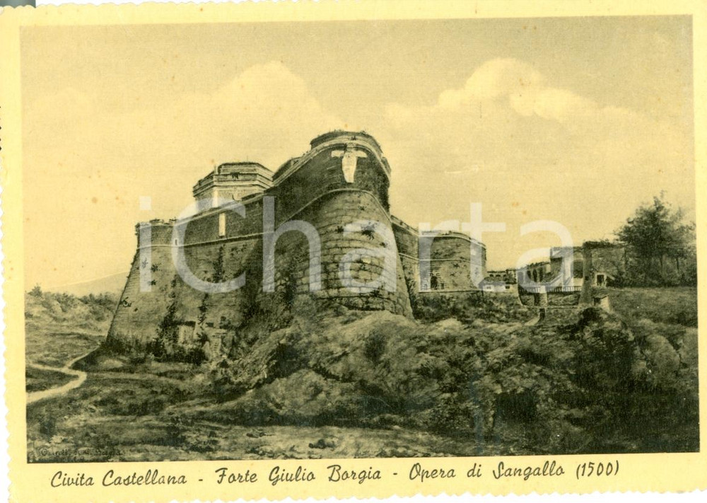 Cartolina originale da collezione 1940 ca CIVITA CASTELLANA (VT) Il Forte SANGALLO BORGIA 1