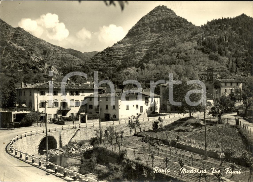 Cartolina originale da collezione 1957 BORGO SAN LORENZO FI Madonna Tre Fiumi a  RONTA 1