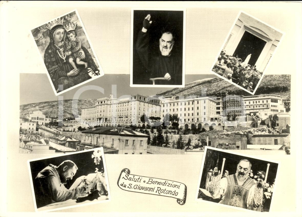 Cartolina originale da collezione 1964 SAN GIOVANNI ROTONDO Benedizioni da PADRE PIO FG 1