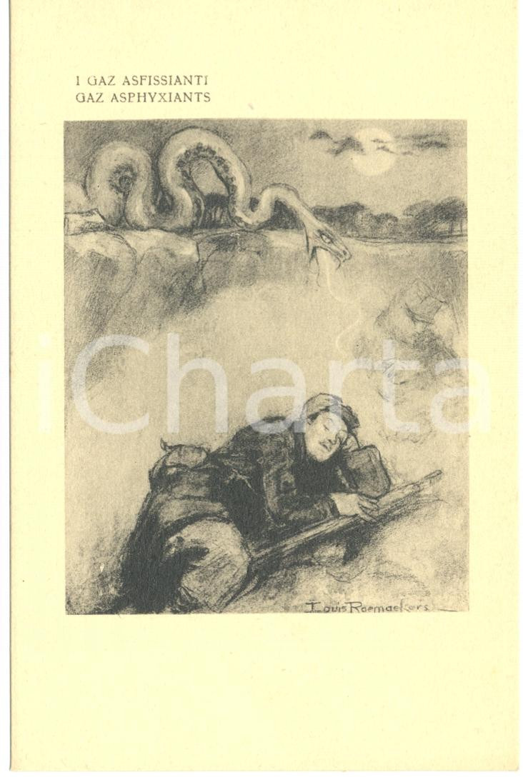 Cartolina originale da collezione 1917 WW1 SATIRA DI GUERRA I gaz asfissianti Cartolina FP NV 1