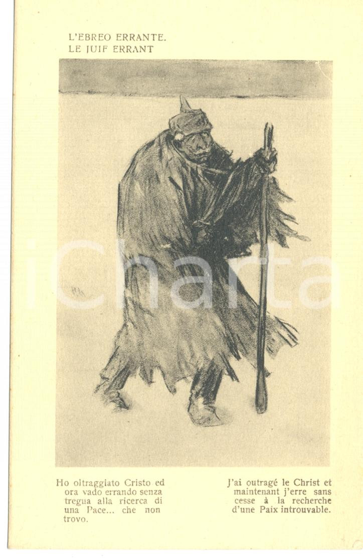 Cartolina originale da collezione 1917 WW1 SATIRA DI GUERRA L ebreo errante Cartolina FP NV 1