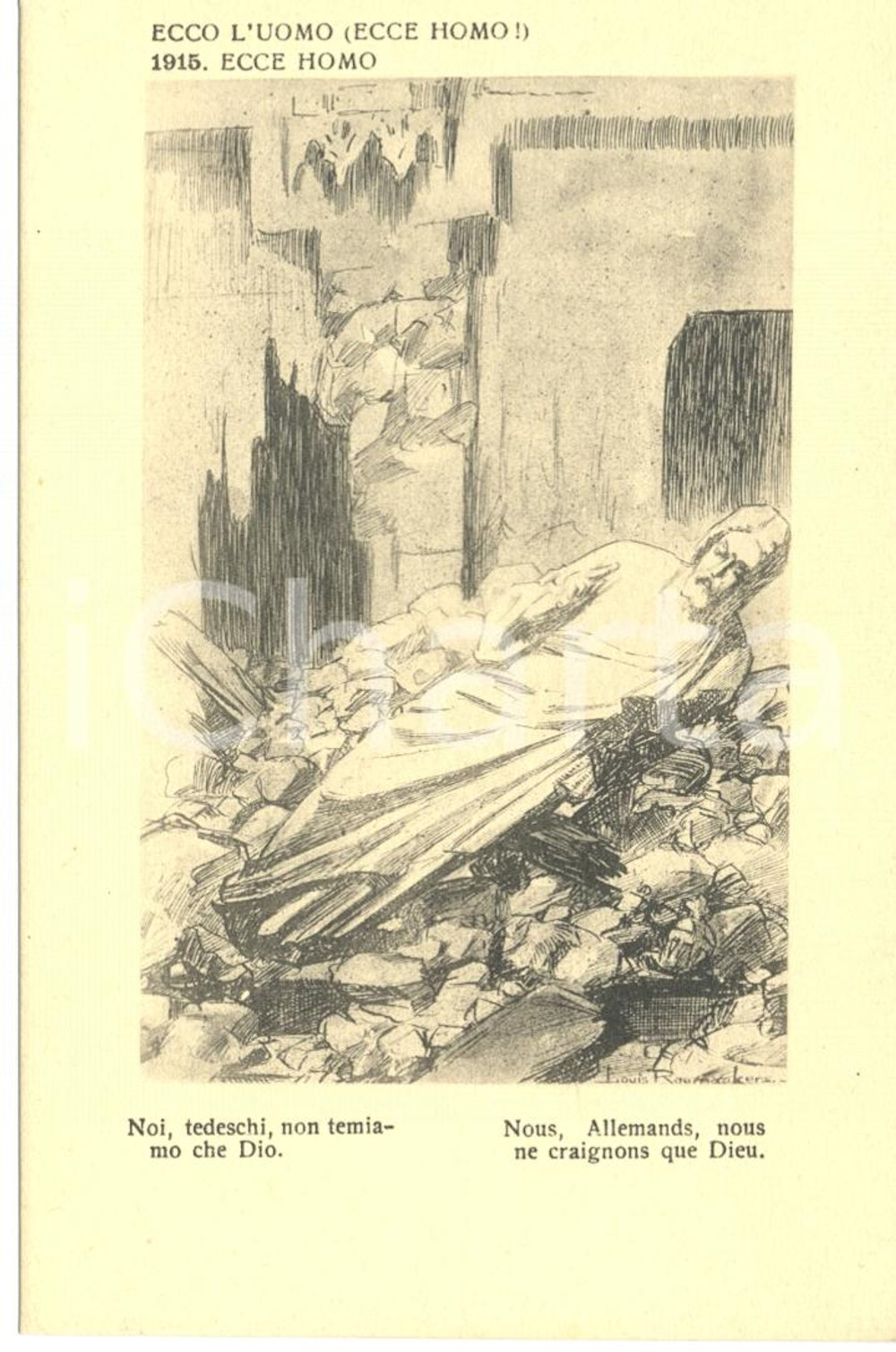 Cartolina originale da collezione 1917 WW1 SATIRA DI GUERRA Ecco l'UOMO (ECCE HOMO!) *Cartolina FP NV 1