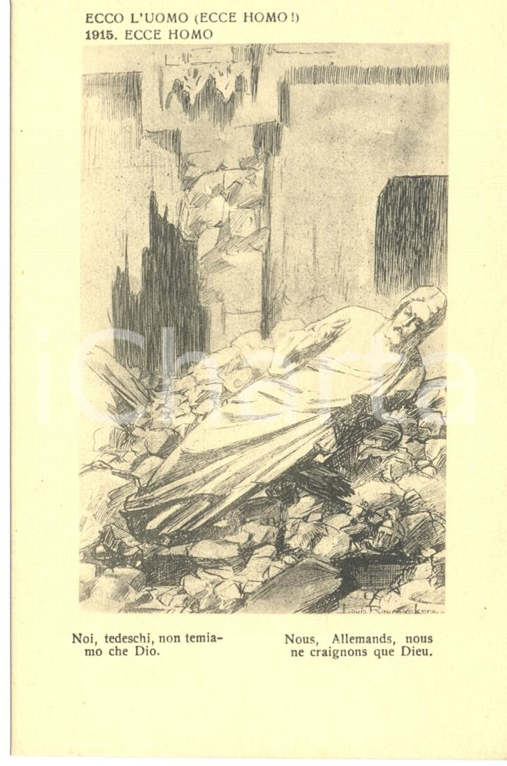 Cartolina originale da collezione 1917 WW1 SATIRA DI GUERRA Ecco l UOMO ECCE HOMO! Cartolina FP NV 1