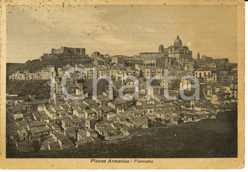 Cartolina originale da collezione 1947 PIAZZA ARMERINA (EN) Panorama della cittÃ  *Cartolina postale FG VG 1
