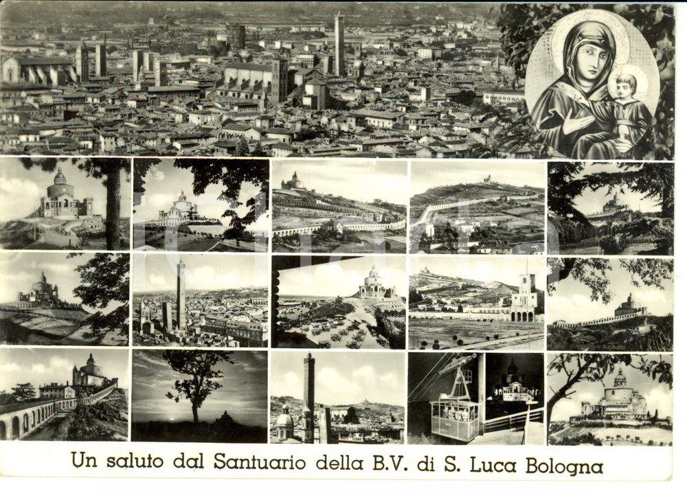 Cartolina originale da collezione 1964 BOLOGNA Vedutine della cittÃ  *Cartolina Postale FG VG 1