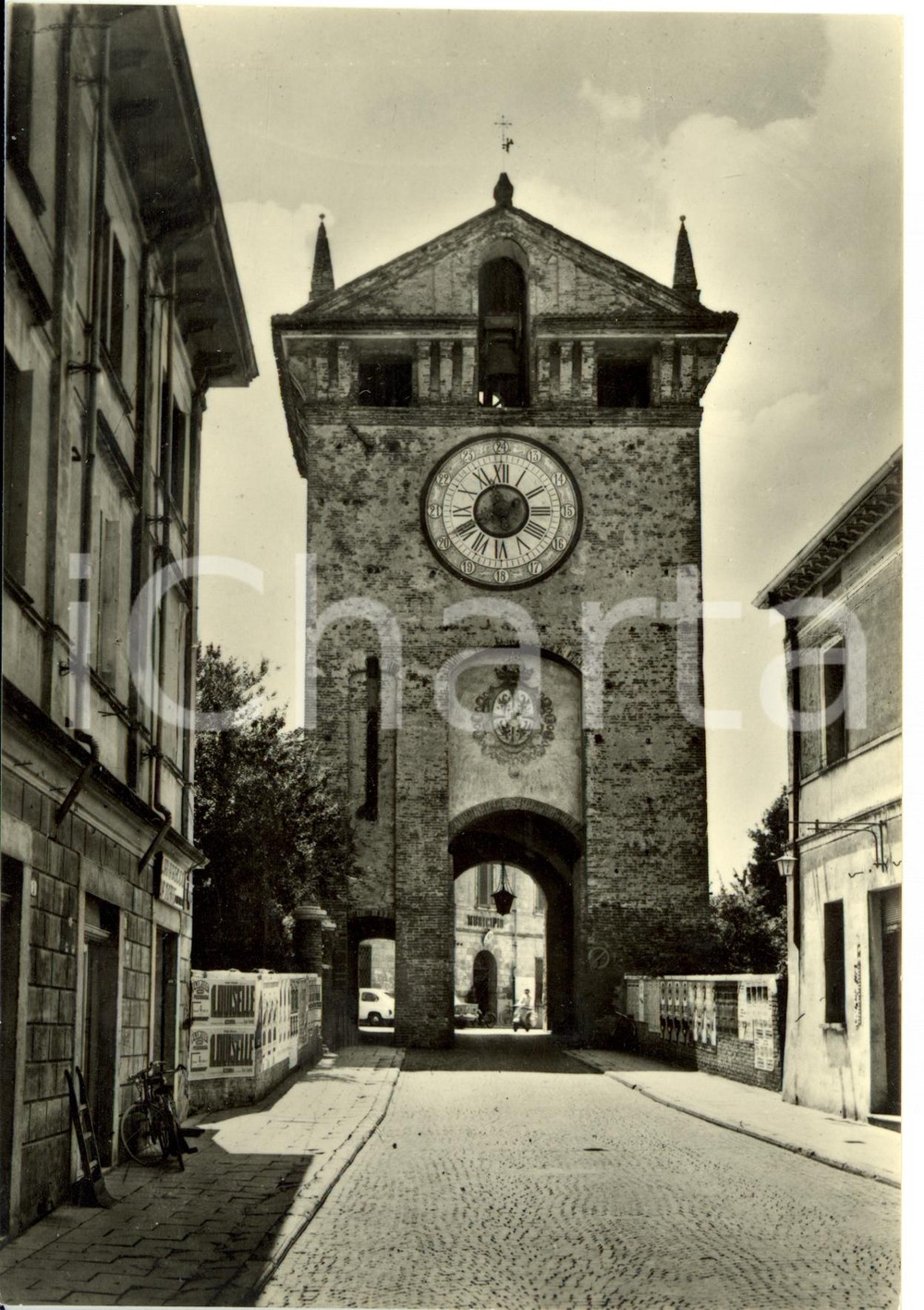 Cartolina originale da collezione 1960 ca GONZAGA MN Torre dell Orologio Cartolina FG NV 1