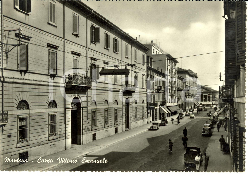 Cartolina originale da collezione 1955 MANTOVA Corso Vittorio Emanuele Cartolina FG VG 1