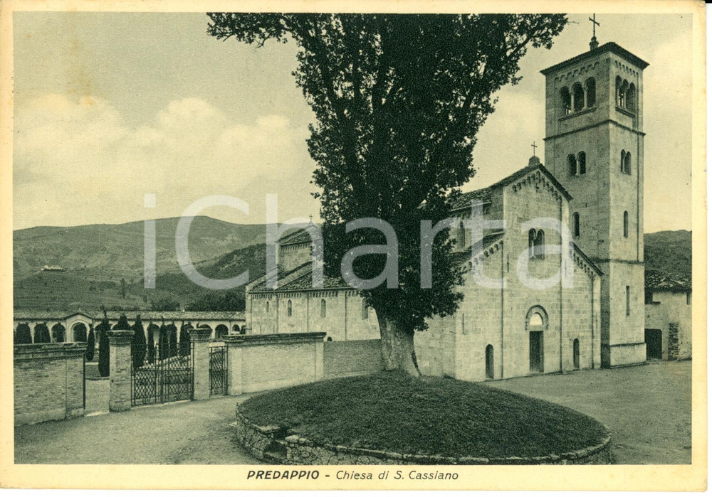 Cartolina originale da collezione 1940 PREDAPPIO FC Veduta della Chiesa di SAN CASSIANO Cartolina FG VG 1