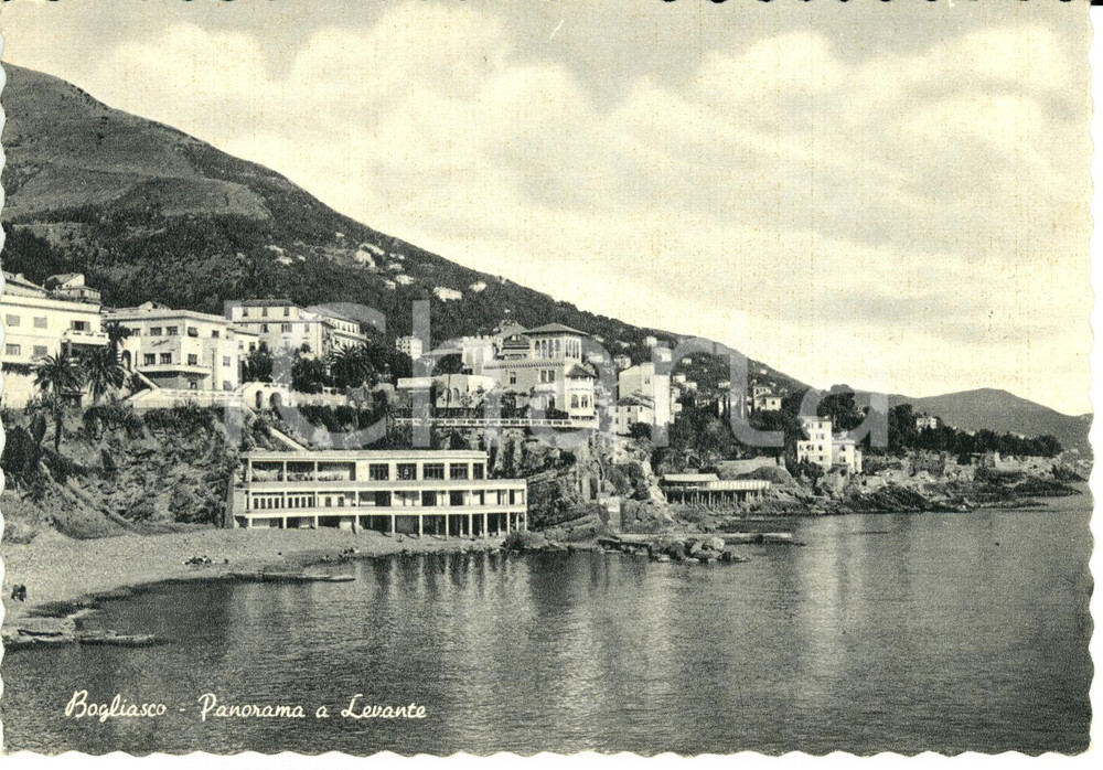 Cartolina originale da collezione 1955 BOGLIASCO (GE) Veduta panoramica verso LEVANTE *Cartolina FG VG 1