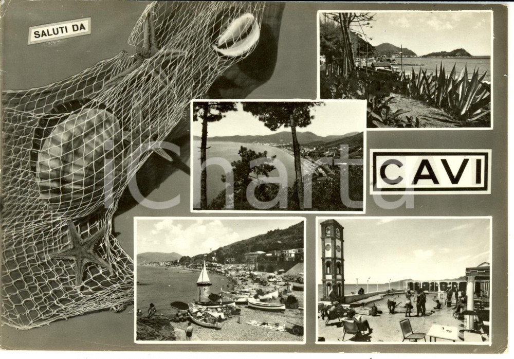 Cartolina originale da collezione 1968 LAVAGNA (GE) Frazione CAVI Vedutine con GOLFO TIGULLIO *Cartolina FG VG 1