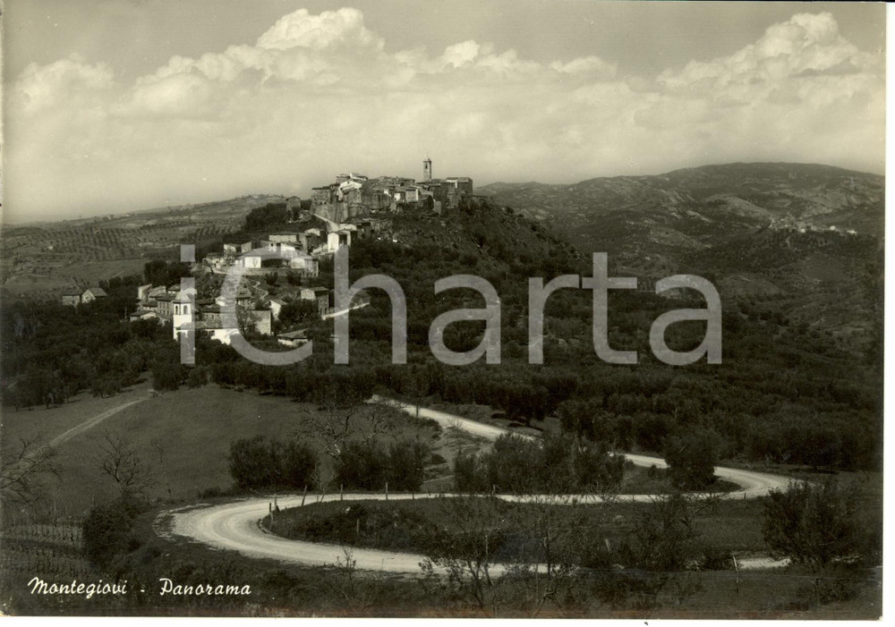 Cartolina originale da collezione 1957 CASTEL DEL PIANO (GR) Chiesa SAN MARTINO frazione MONTEGIOVI *Cartolina FG 1