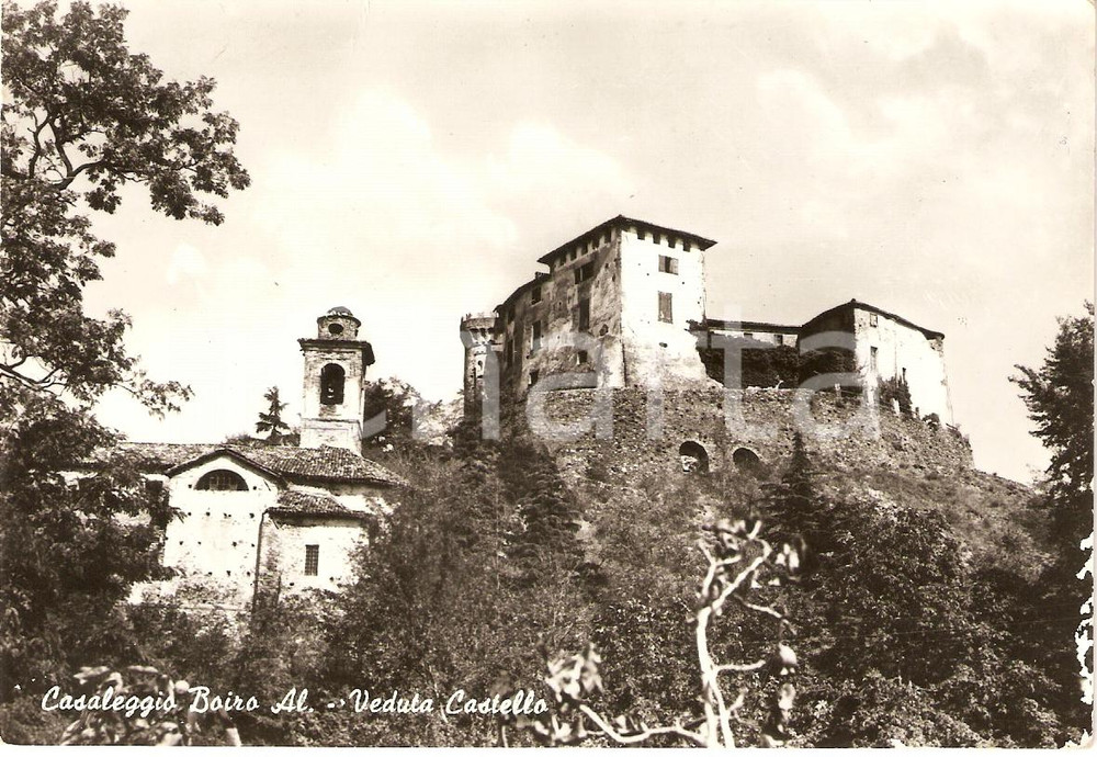 Cartolina originale da collezione 1950 ca CASALEGGIO BOIRO AL Panorama del Castello Cartolina FG NV 1