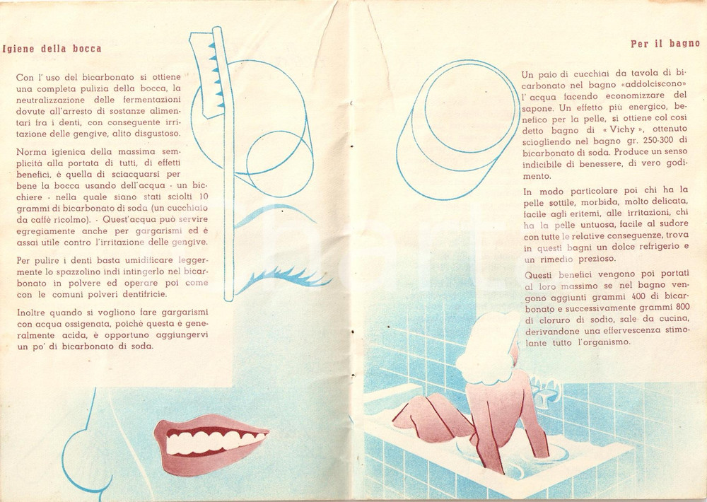 Libro, pubblicazione d'epoca 1960 ca BICARBONATO DI SODA per economia domestica ILLUSTRATO *Pubblicazione 1