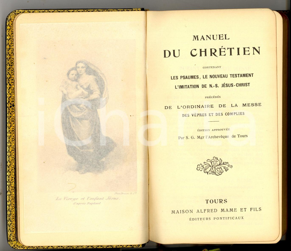 Libro, pubblicazione d'epoca 1900 Manuel du ChrÃ©tien contenant les Psaumes *Ed. Alfred MAME' 1