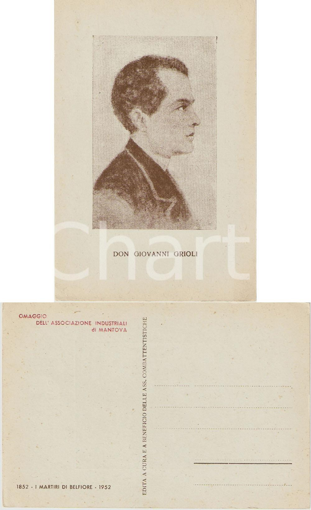 Cartolina originale da collezione 1952 MANTOVA Ass. industriali Martiri BELFIORE Don Giovanni ORIOLI *Cartolina 1