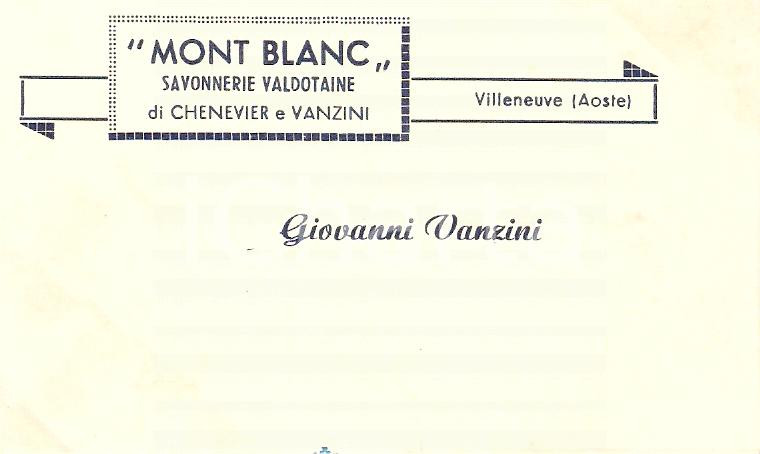 Oggetto da collezione cartaceo 1930 VILLENEUVE Savonnerie MONT BLANC Giovanni VANZINI 1