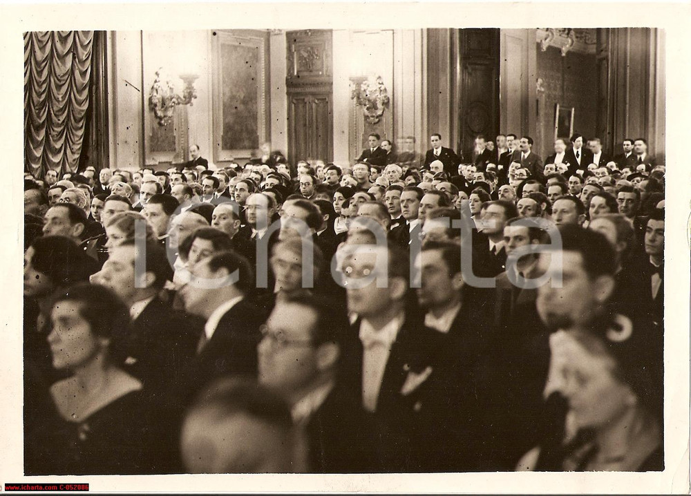 Fotografia d'epoca originale 1936 MILANO Cancelliere SCHUSCHNIGG a Palazzo MARINO 1