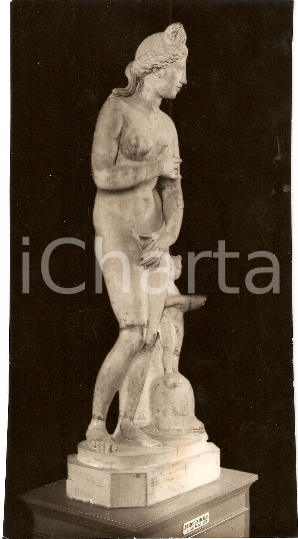 Fotografia d'epoca originale 1932 LUCERA (FG) Fotografia statua La VENERE MARINA 1