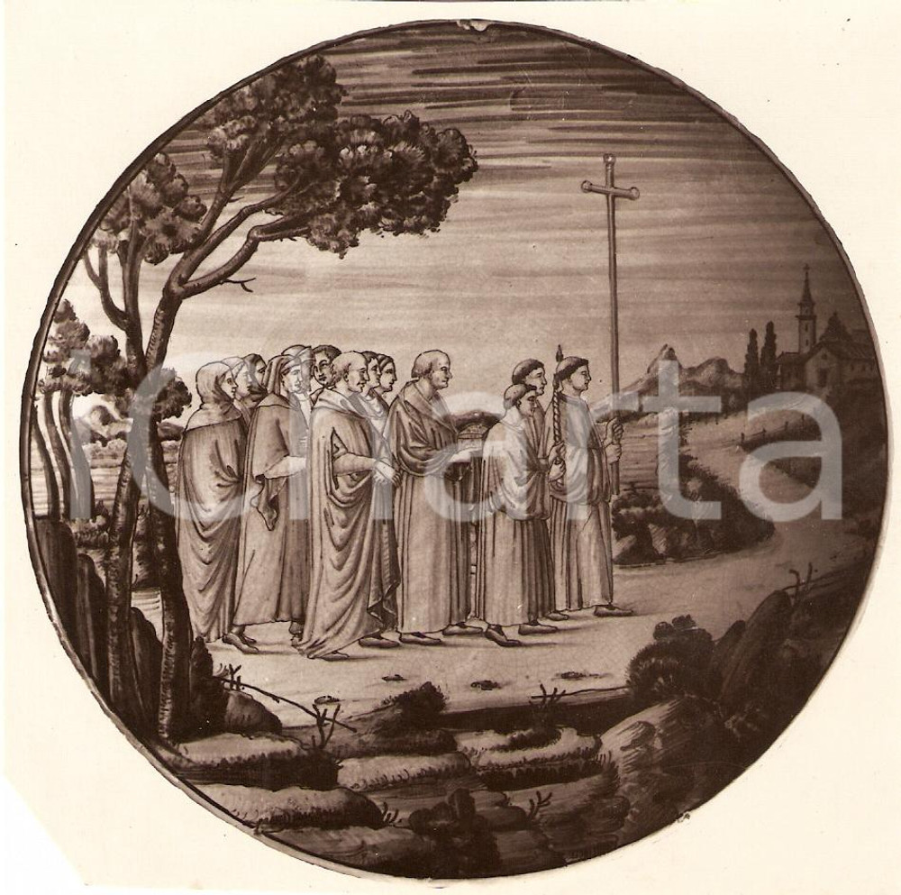 Fotografia d'epoca originale 1930 AREZZO Maiolica Antonio BROGI a Mostra Artigiana 1