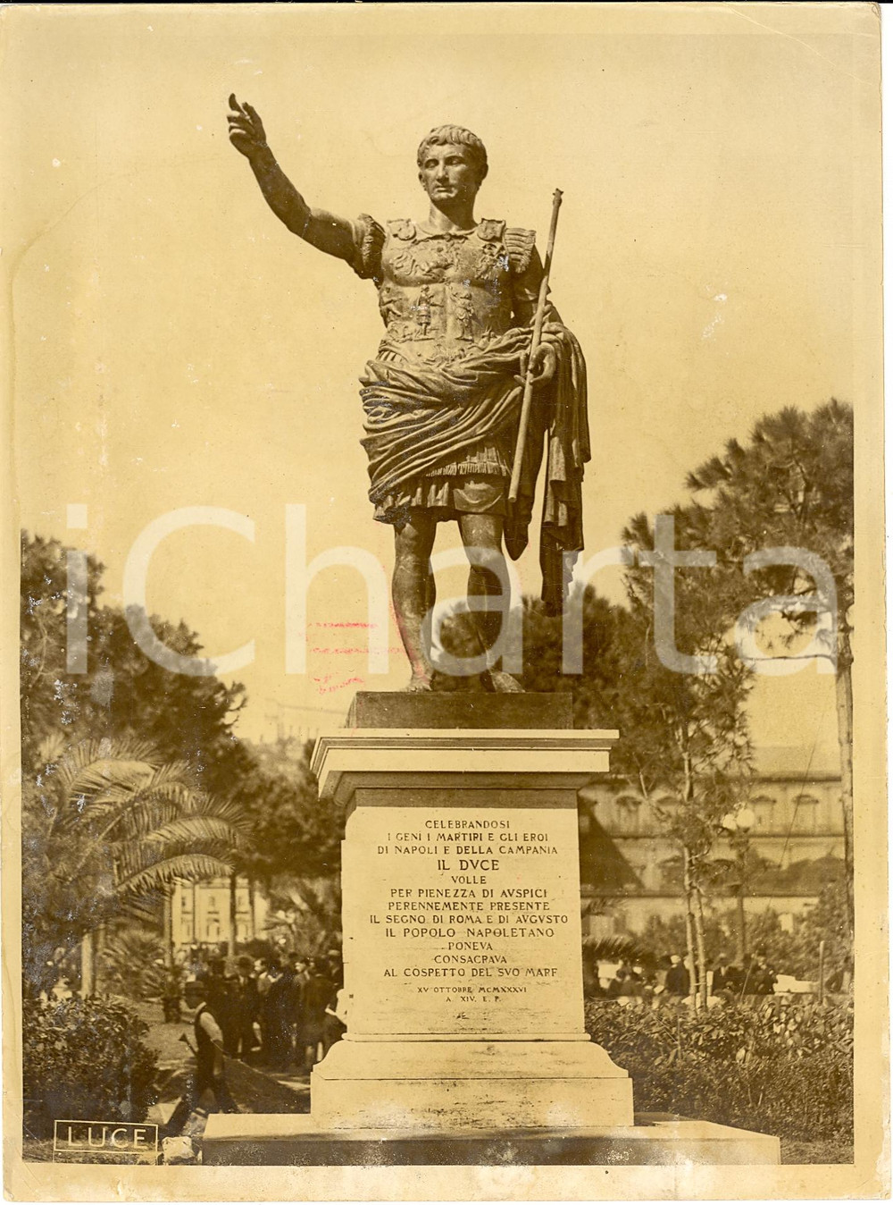 Fotografia d'epoca originale 1936 NAPOLI Statua Caduti napoletani Foto DANNEGGIATA 1