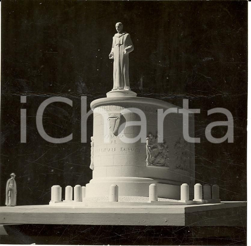 Fotografia d'epoca originale 1935 CATANIA Statua cardinale Giuseppe Benedetto DUSMET 1