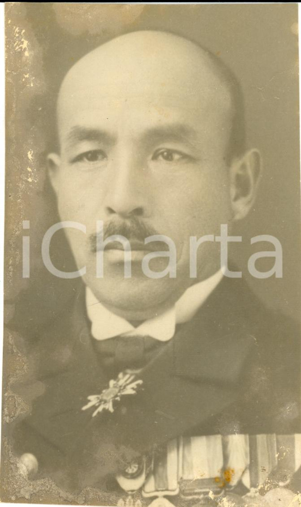 Fotografia d epoca originale 1931 GIAPPONE Ritratto MORIICHI HOSHINO capitano di vascello Fotografia 1