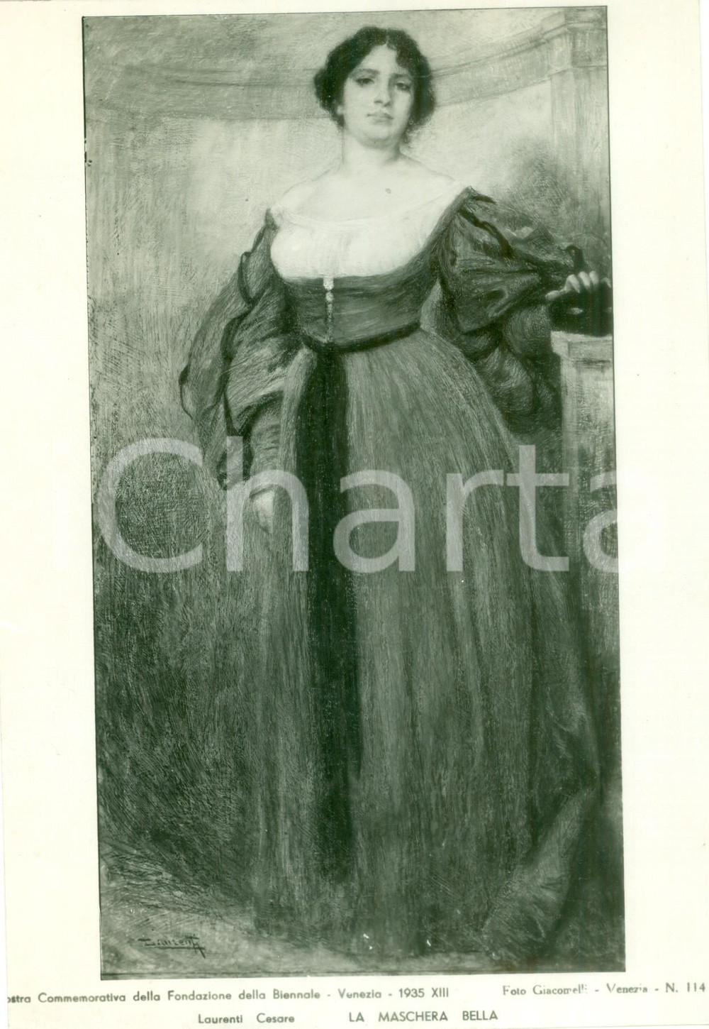 Fotografia d epoca originale 1935 VENEZIA BIENNALE cesare LAURENTI La maschera bella Fotografia coeva quadro 1