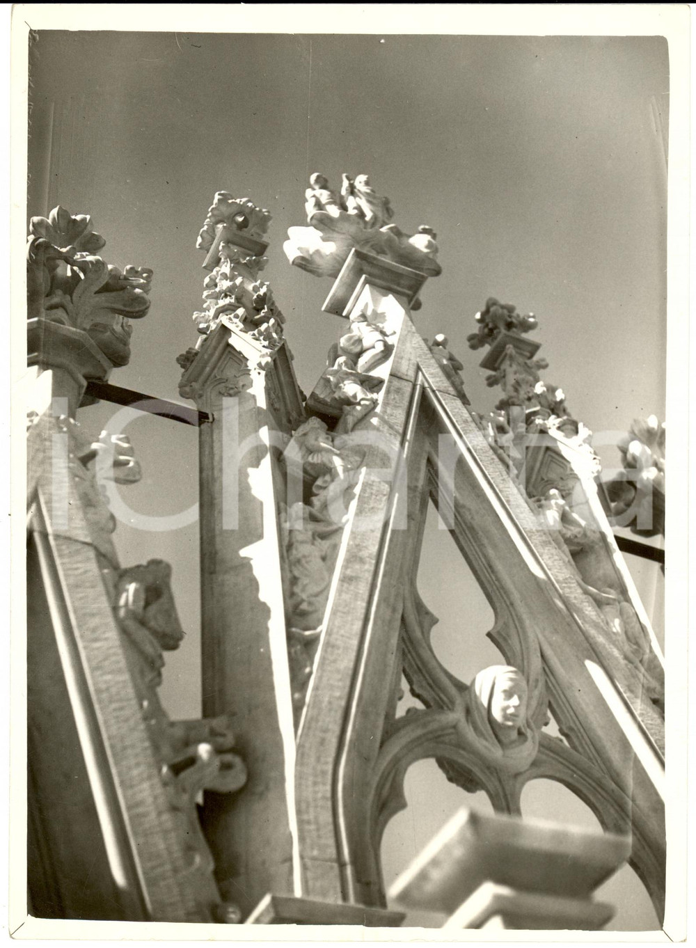Fotografia d epoca originale 1939 MILANO Falconatura della facciata del DUOMO restaurata Fotografia 1