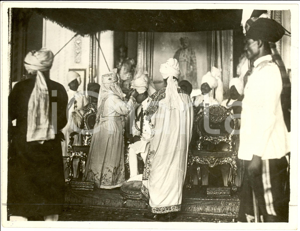 Fotografia d epoca originale 1926 BHOPAL INDIA Incoronazione HAMIDULLAH KHAN, ultimo principe Fotografia 1