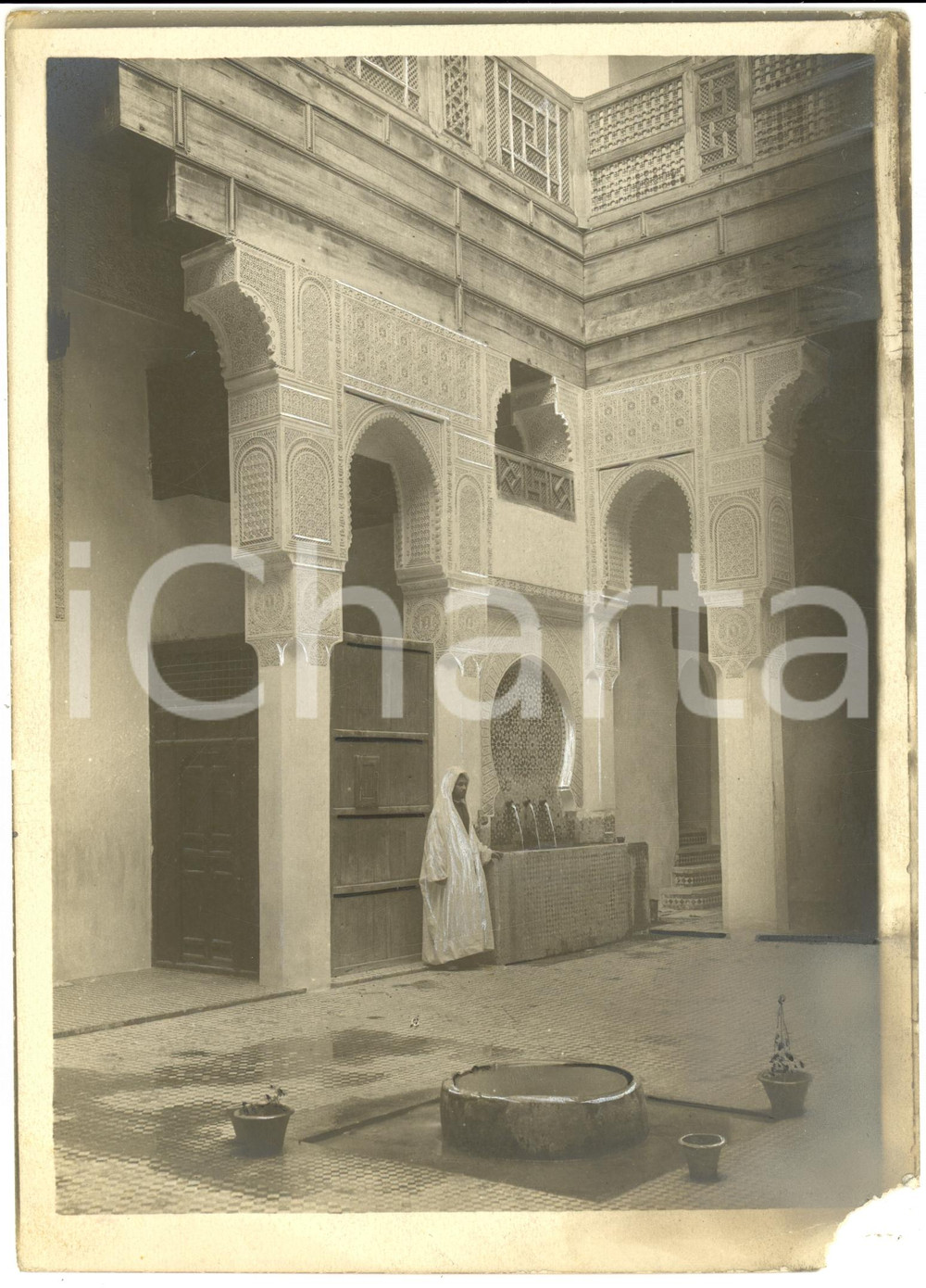 Fotografia d epoca originale 1930 ca FEZ MAROCCO Palazzo di DAR ADYEL Foto ANIMATA 1