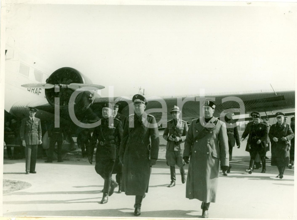 Fotografia d epoca originale 1938 VENEZIA Missione Forestale Germanica all aeroporto SERENISSIMA Fotografia 1