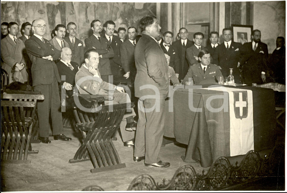 Fotografia d epoca originale 1931 MILANO Attilio LONGONI inaugura Scuola PRO AVIATORI Fotografia 1