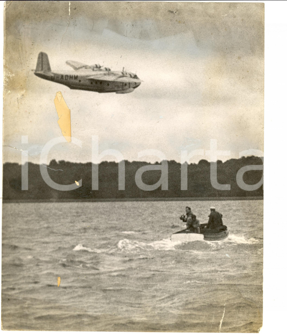 Fotografia d epoca originale 1937 SOUTHAMPTON UK Primo volo transatlantico CALEDONIA Foto DANNEGGIATA 1