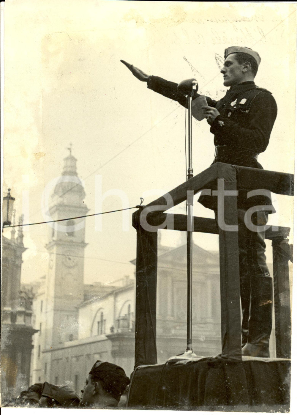 Fotografia d epoca originale 1940 TORINO LITTORIALI Primo Littore pronuncia giuramento Fotografia 1
