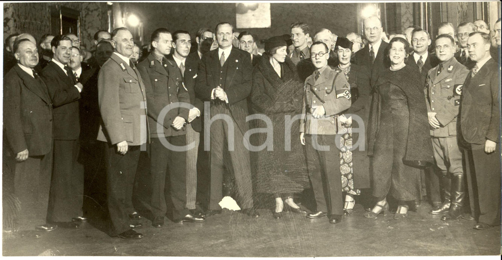 Fotografia d epoca originale 1936 MILANO AutoritÃ  tedesche visitano la CASA DI GERMANIA Fotografia 1