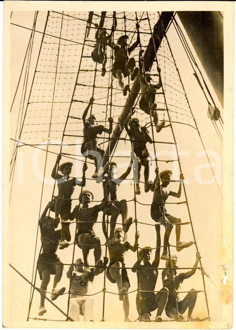 Fotografia d epoca originale 1936 MILANO Concorso arrampicata su scala di corda BALILLA Fotografia 1