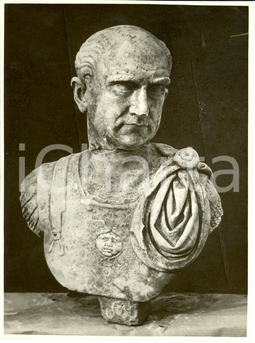 Fotografia d epoca originale 1938 TRIESTE Busto del mecenate Quinto Petronio MODESTO Fotografia 1
