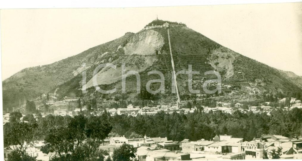 Fotografia d epoca originale 1930 SANTIAGO DE CHILE Veduta colle SAN CRISTOBAL Fotocartolina 1