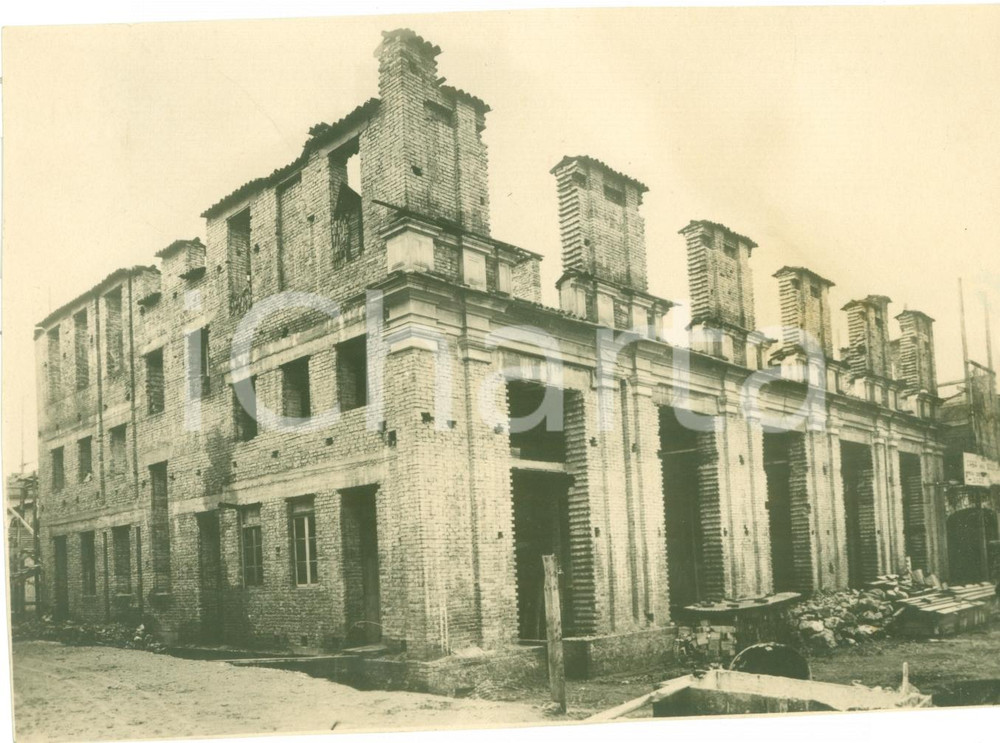 Fotografia d epoca originale 1930 ca VICENZA Lavori di costruzione Casa della Scuola FOTOGRAFIA 1