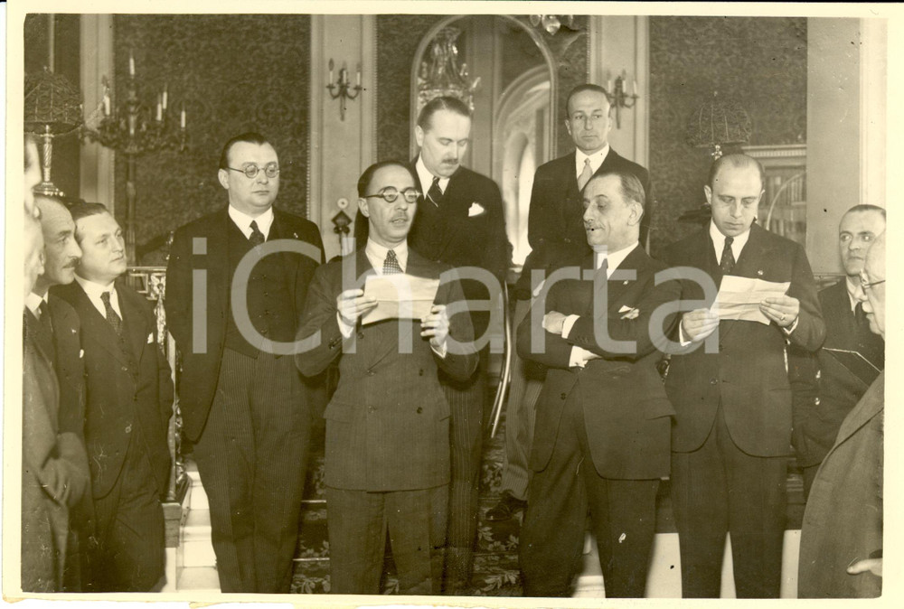 Fotografia d epoca originale 1934 BUDAPEST Fulvio SUVICH Ascanio COLONNA a Casa degli Italiani Fotografia 1