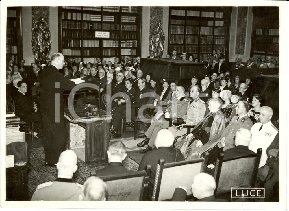 Fotografia d epoca originale 1937 MILANO Dino ALFIERI Ulrich VON HASSEL inaugurazione busto GOETHE Foto 1