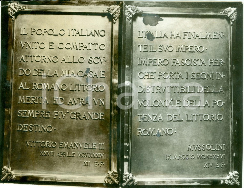 Fotografia d epoca originale 19341936 ROMA SENATO Lapidi VITTORIO EMANUELE III destini Impero d ITALIA Foto 1