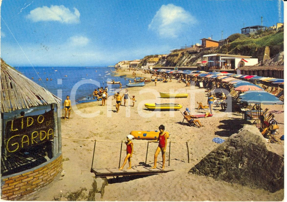 Cartolina originale da collezione 1968 ANZIO RM Scorcio panoramico LIDO GARDA Vintage ANIMATA Cartolina FG VG 1