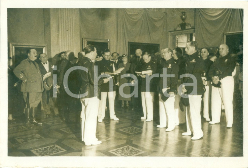 Fotografia d epoca originale 1938 GENOVA Antonio Stefano BENNI inaugura Mostra dei Pittori Genovesi FOTO 1