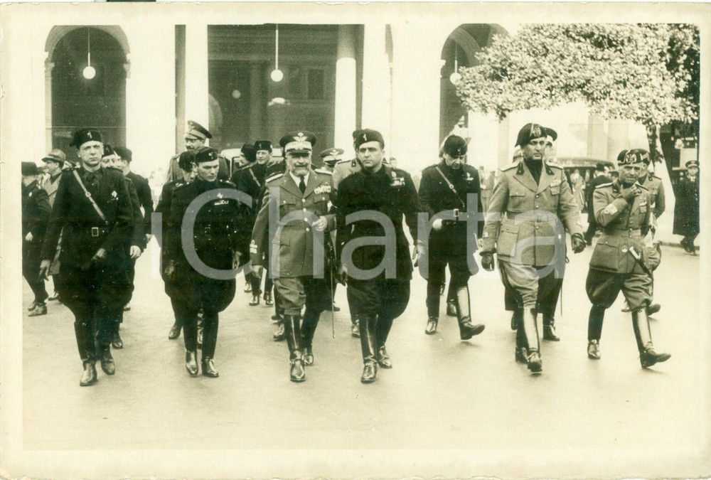 Fotografia d epoca originale 1938 GENOVA Ammiraglio Costanzo CIANO in visita ufficiale Fotografia 1