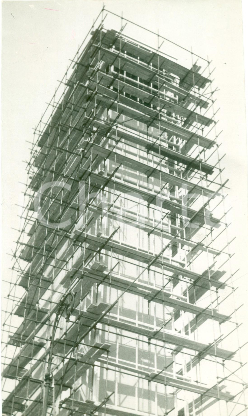 Fotografia d epoca originale 1935 MILANO FIERA CAMPIONARIA La costruzione di un nuovo grattacielo Fotografia 1