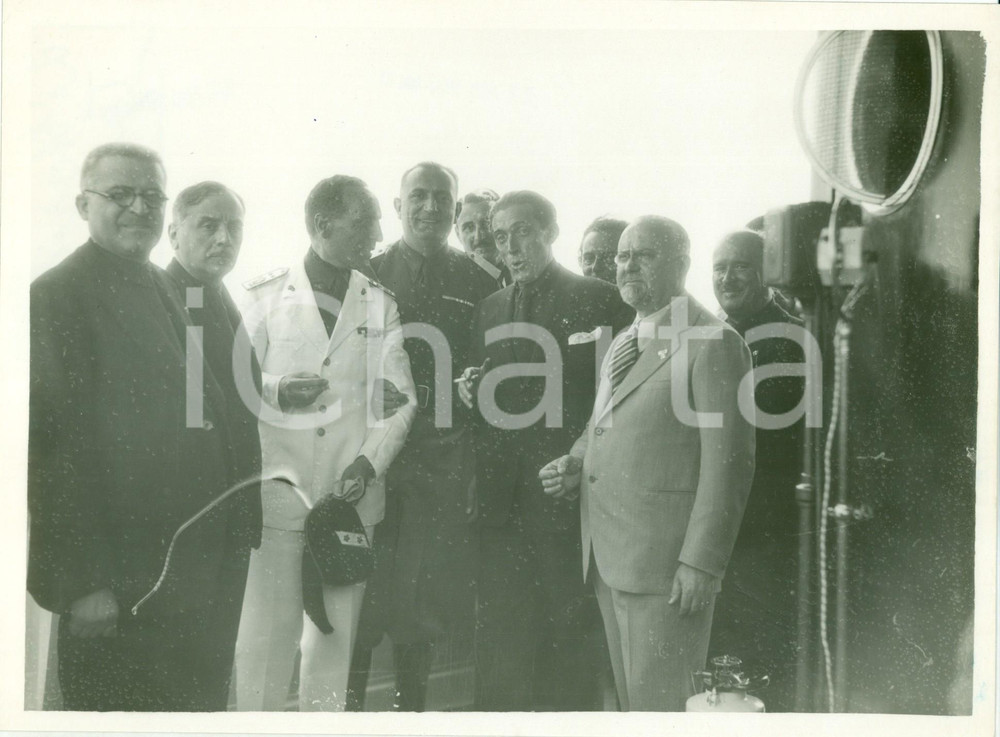 Fotografia d epoca originale 1933 MILANO V TRIENNALE Araldo DI CROLLALANZA inaugura la Torre LITTORIA Foto 1