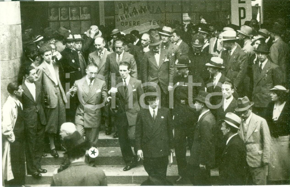Fotografia d epoca originale 1936 MILANO PodestÃ  Guido PESENTI inaugura la Mostra del Libro  Fotografia 1
